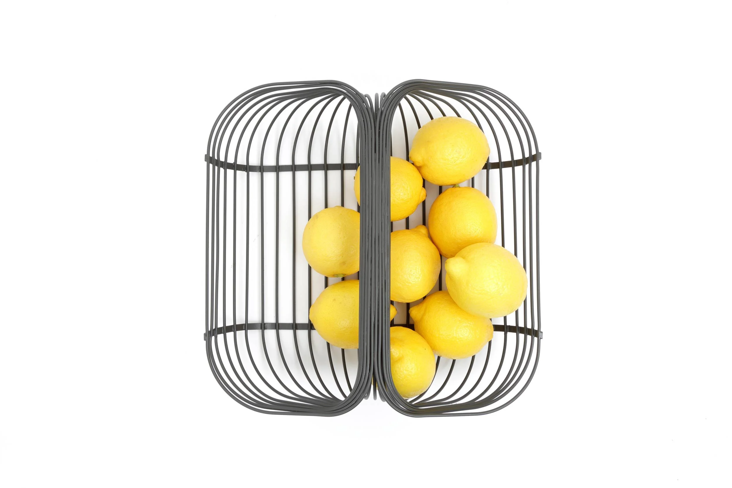 low wire fruit basket top view
