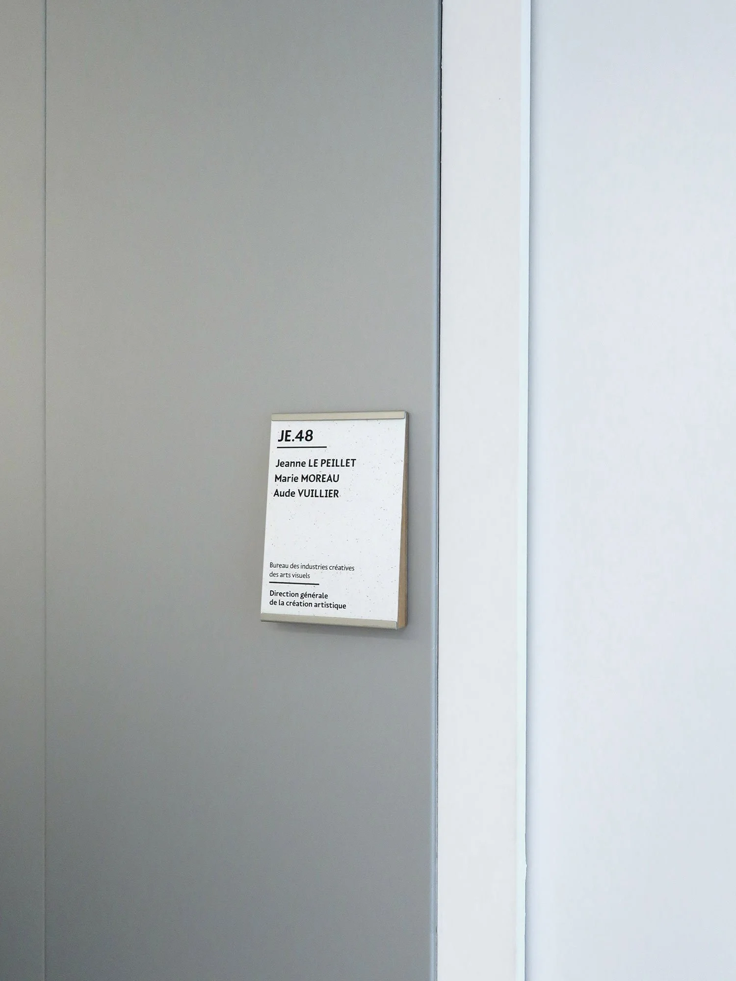Door signage for French Ministry of Culture