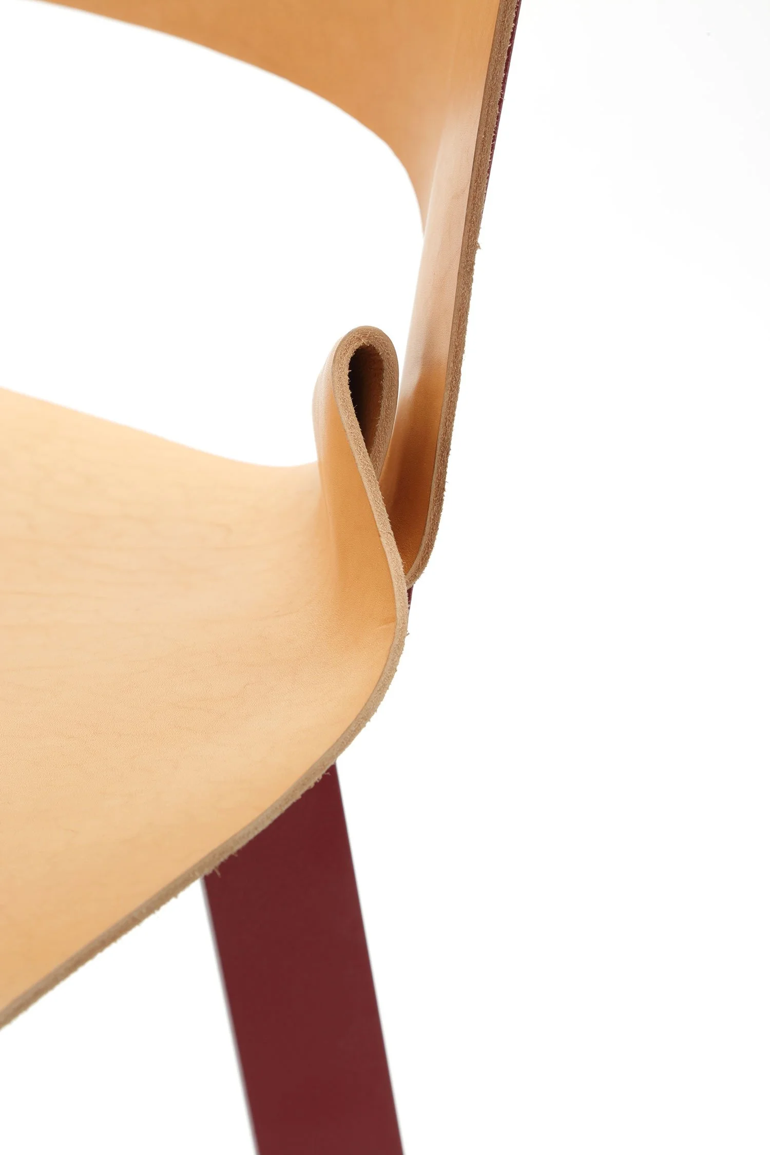 Detail of the folded leather