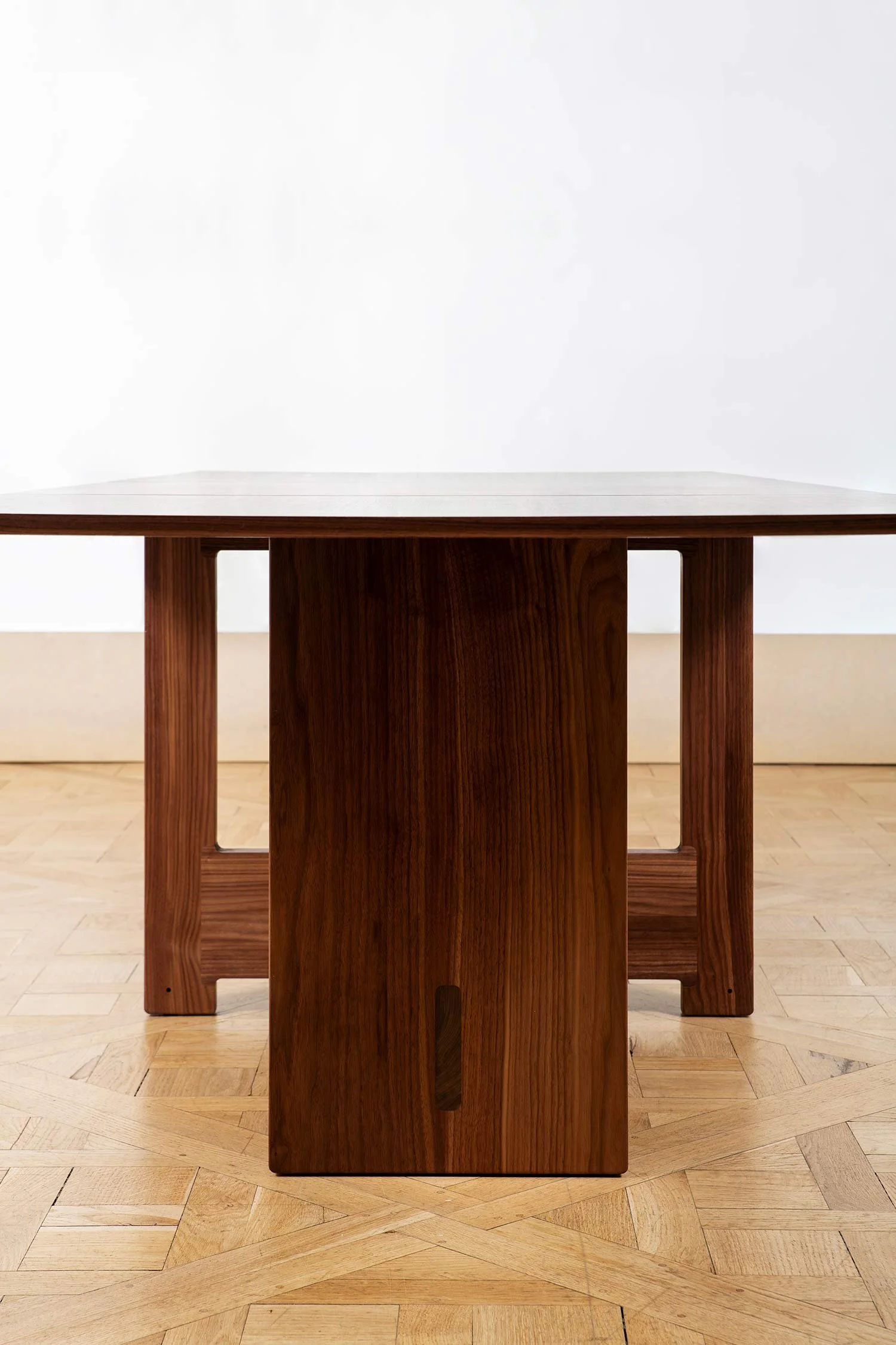 Details of the walnut base with joinery details