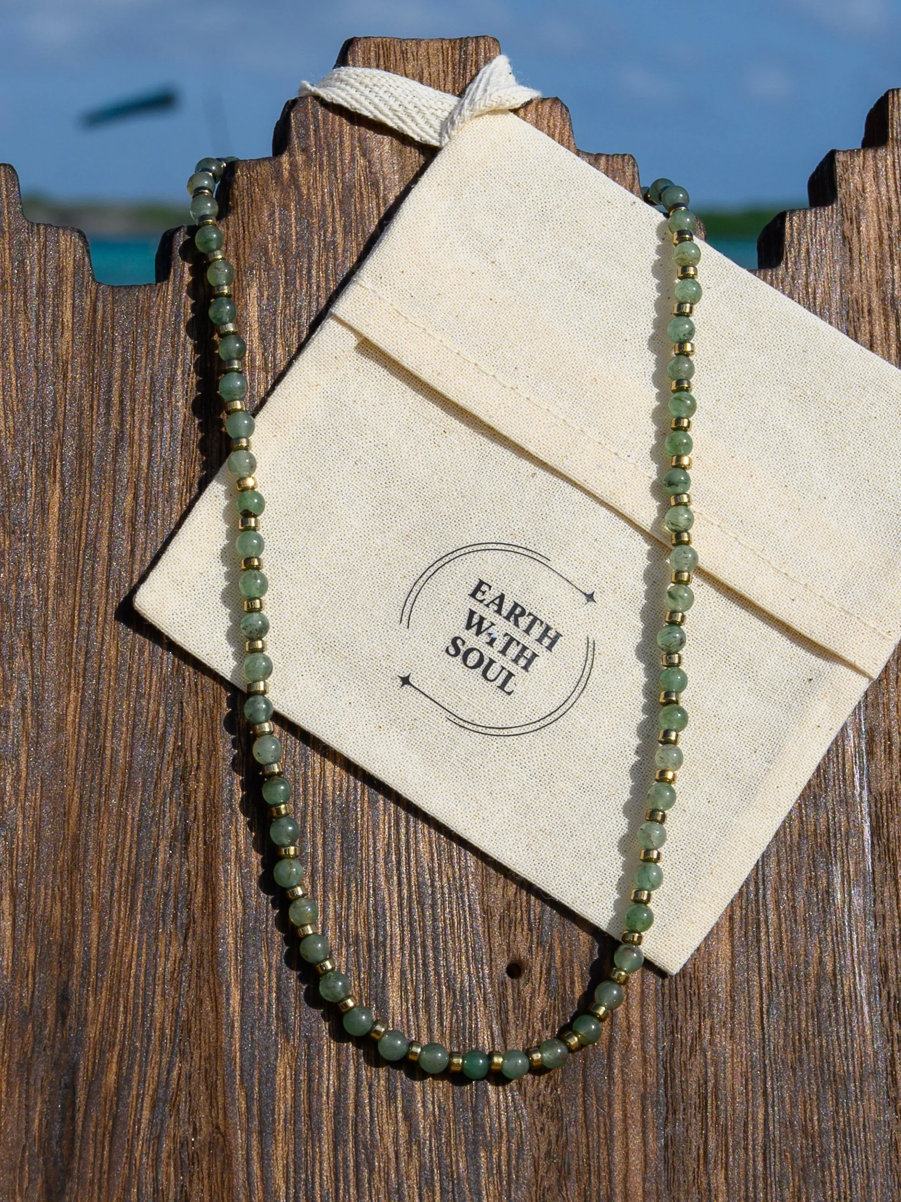 NR. 49 
Moss Agate Beads*Pyrite Spacers