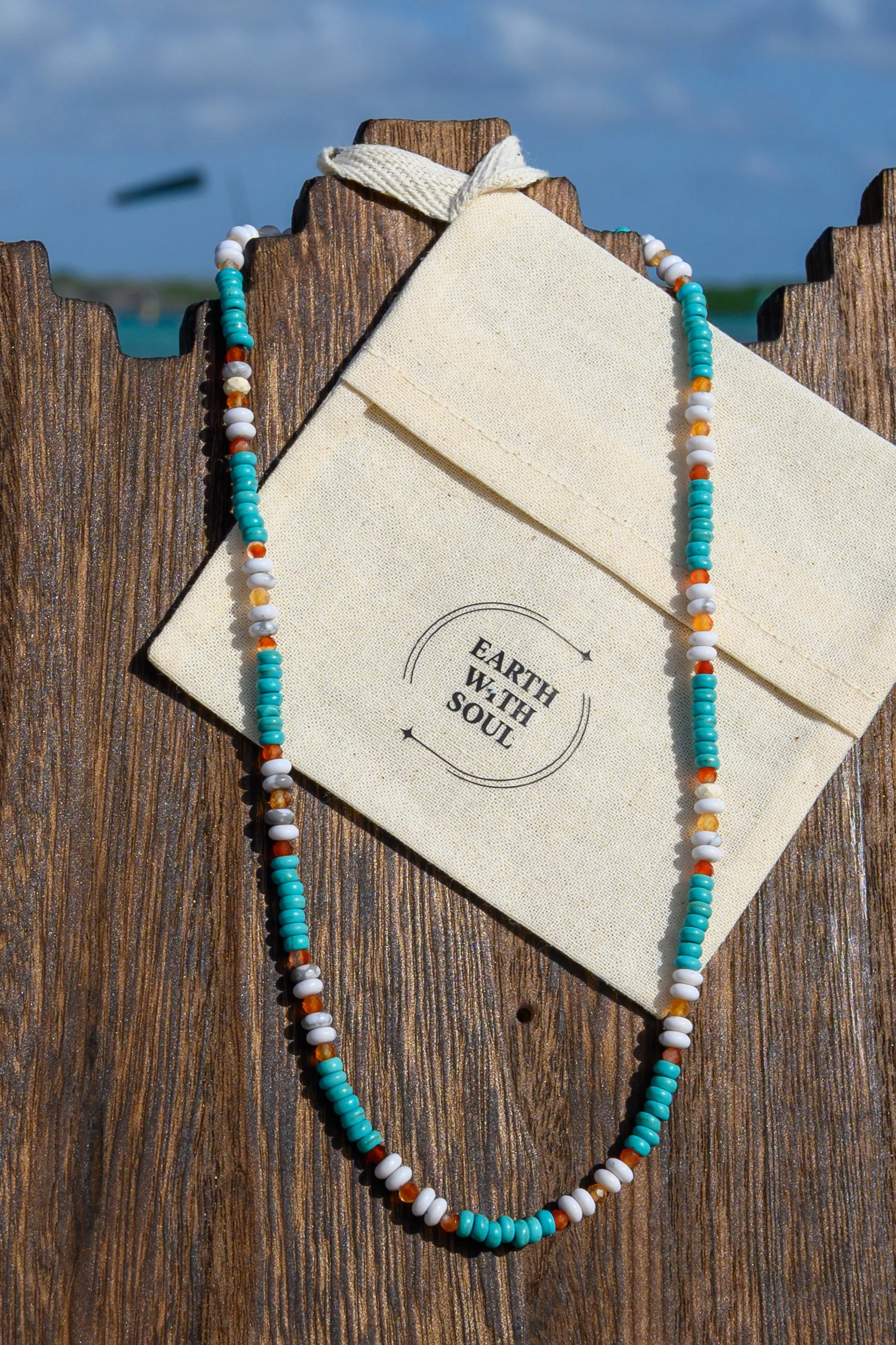 NR. 47 
Blue and White Turquoise*Carnelian