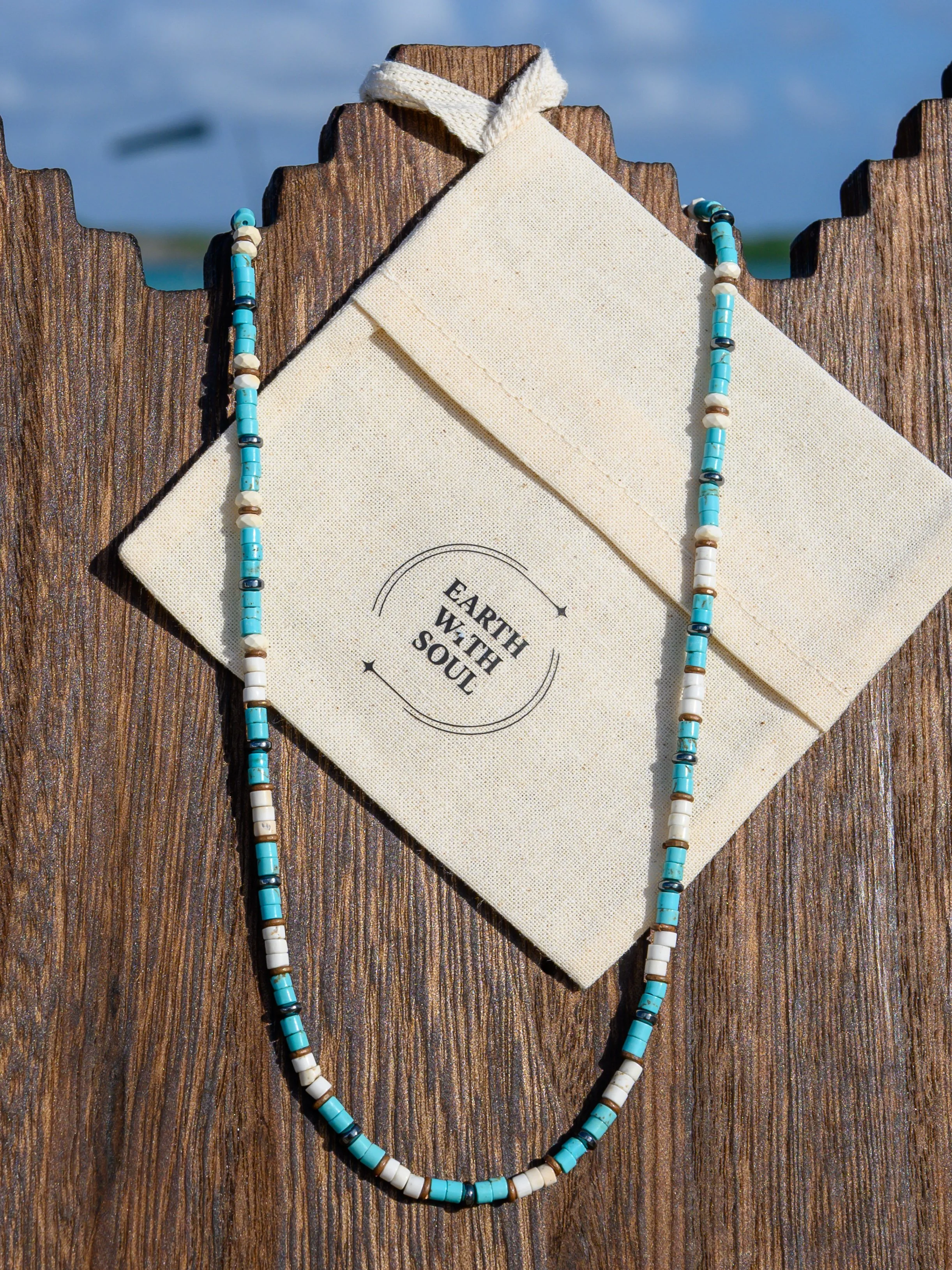 NR. 13 
Blue and White Turquoise*Copper Heshi