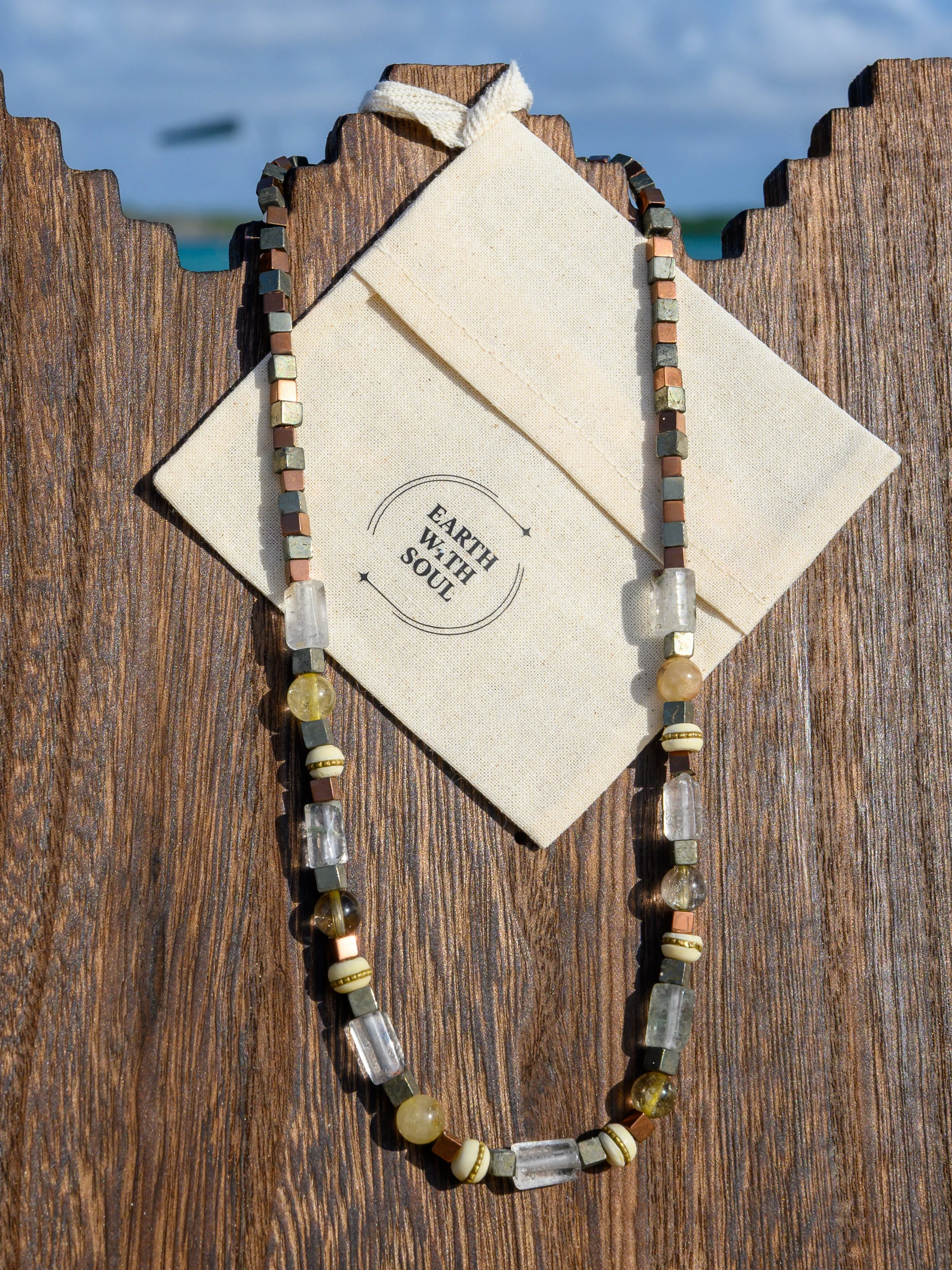NR. 8 
Citrine* Rutilated Glass*Pyrite*Brass Cubes