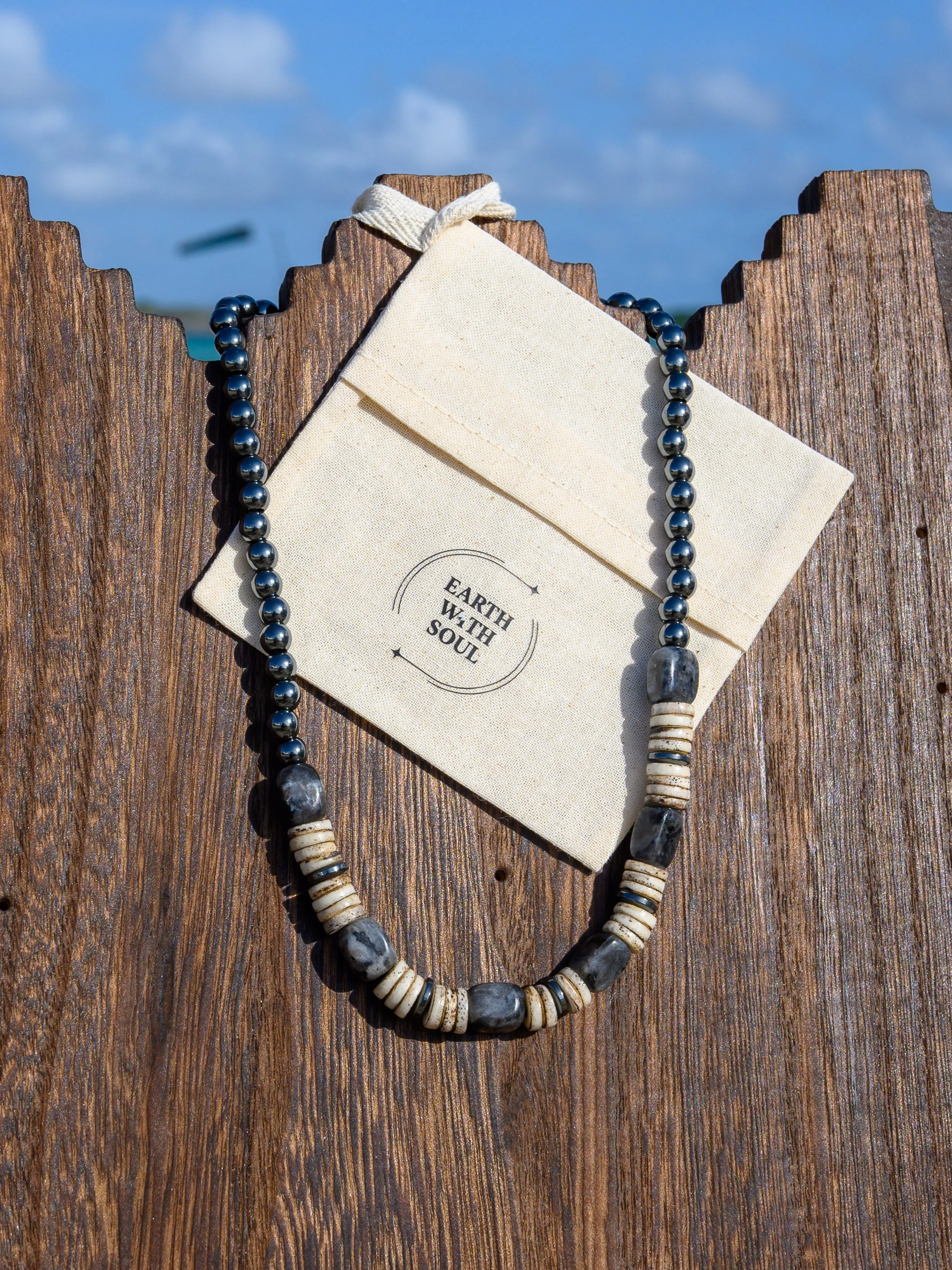 NR. 35 Hematite Beads*White Bone*Black Spectralite