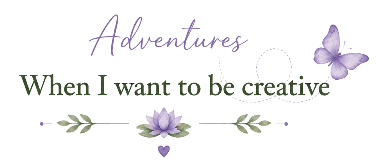 Decorative graphic with the quote 'Always be a flower' and 'Want to be creative' surrounded by purple flowers and butterflies.