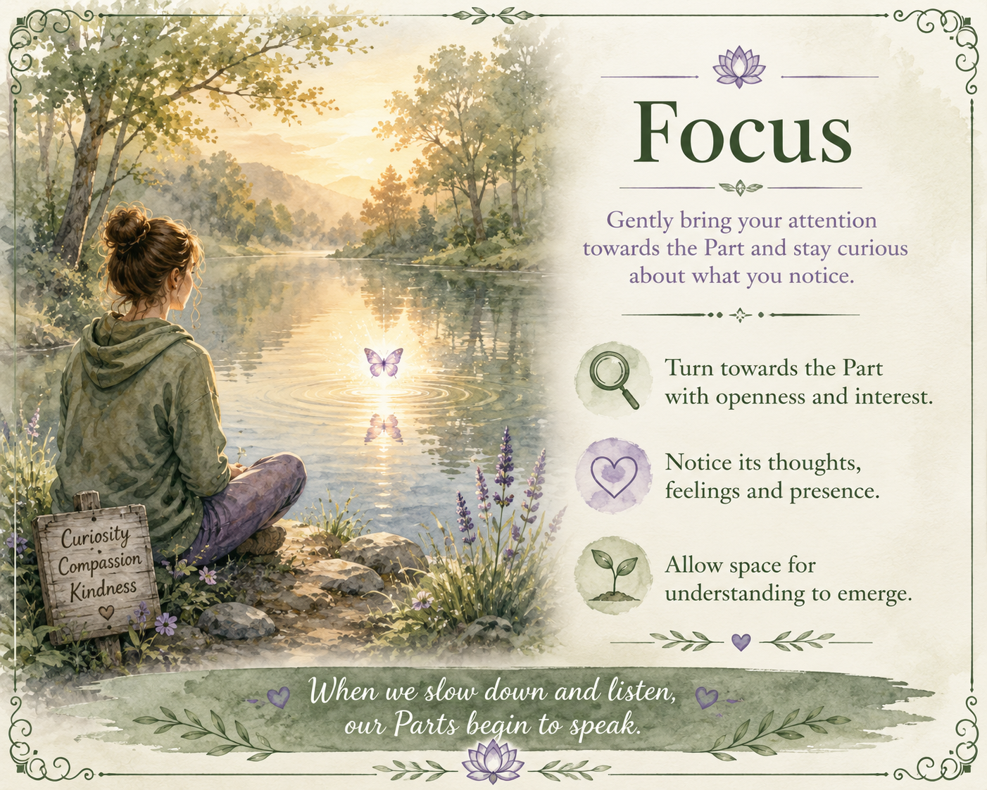 Serene meditation in nature illustration