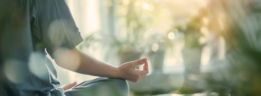 Man meditating image