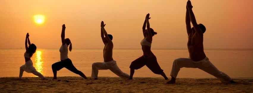 Yoga on beach image