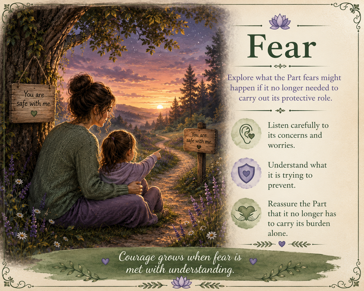 Safe and calm in twilight's glow illustration