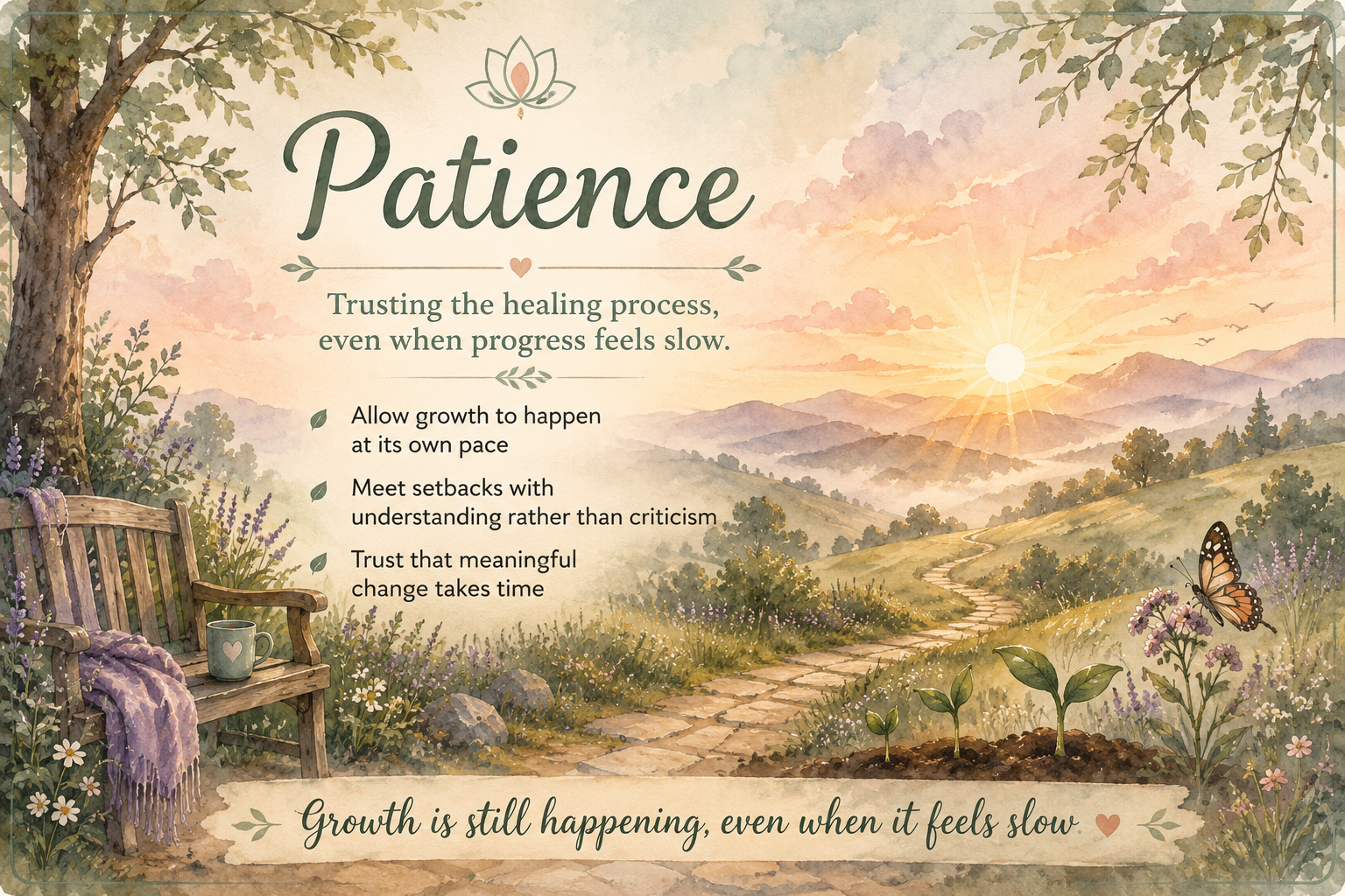 Image describing the qualities of patience in IFS
