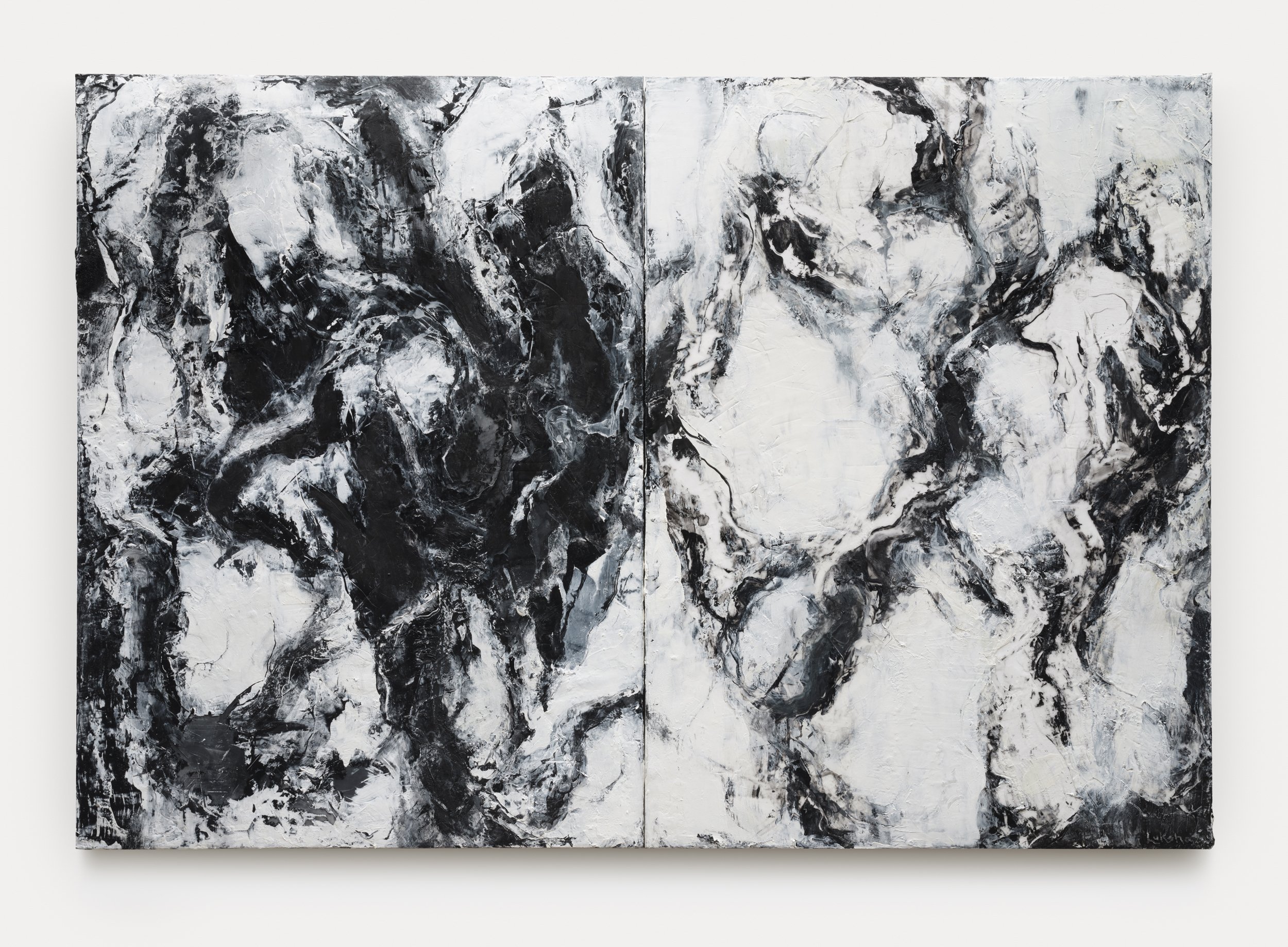 "Slipping In & Out"  2024  Oil, Wax, & Mediums/ Canvas Panels   44" X 30"          Photo by: Rachel Topham Photography