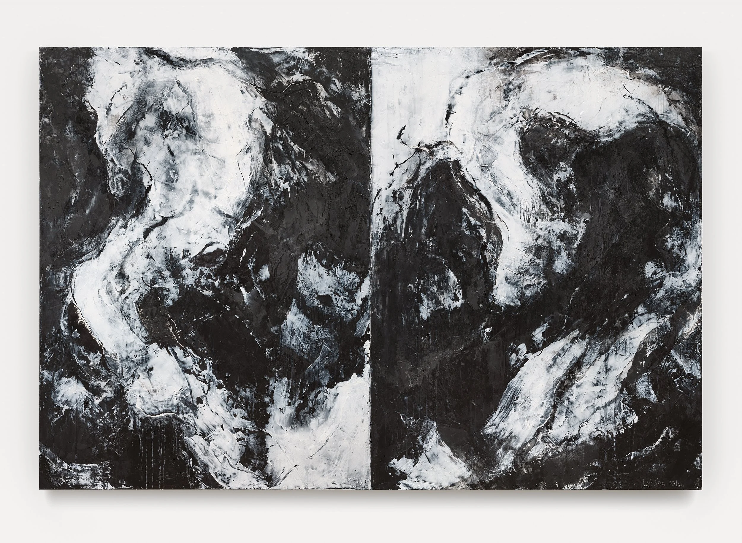 "Polemic Implosion"   2026  Oil, Wax, & Mediums/ Plywood Panels  72 "X 48"        Photo by: Rachel Topham Photography