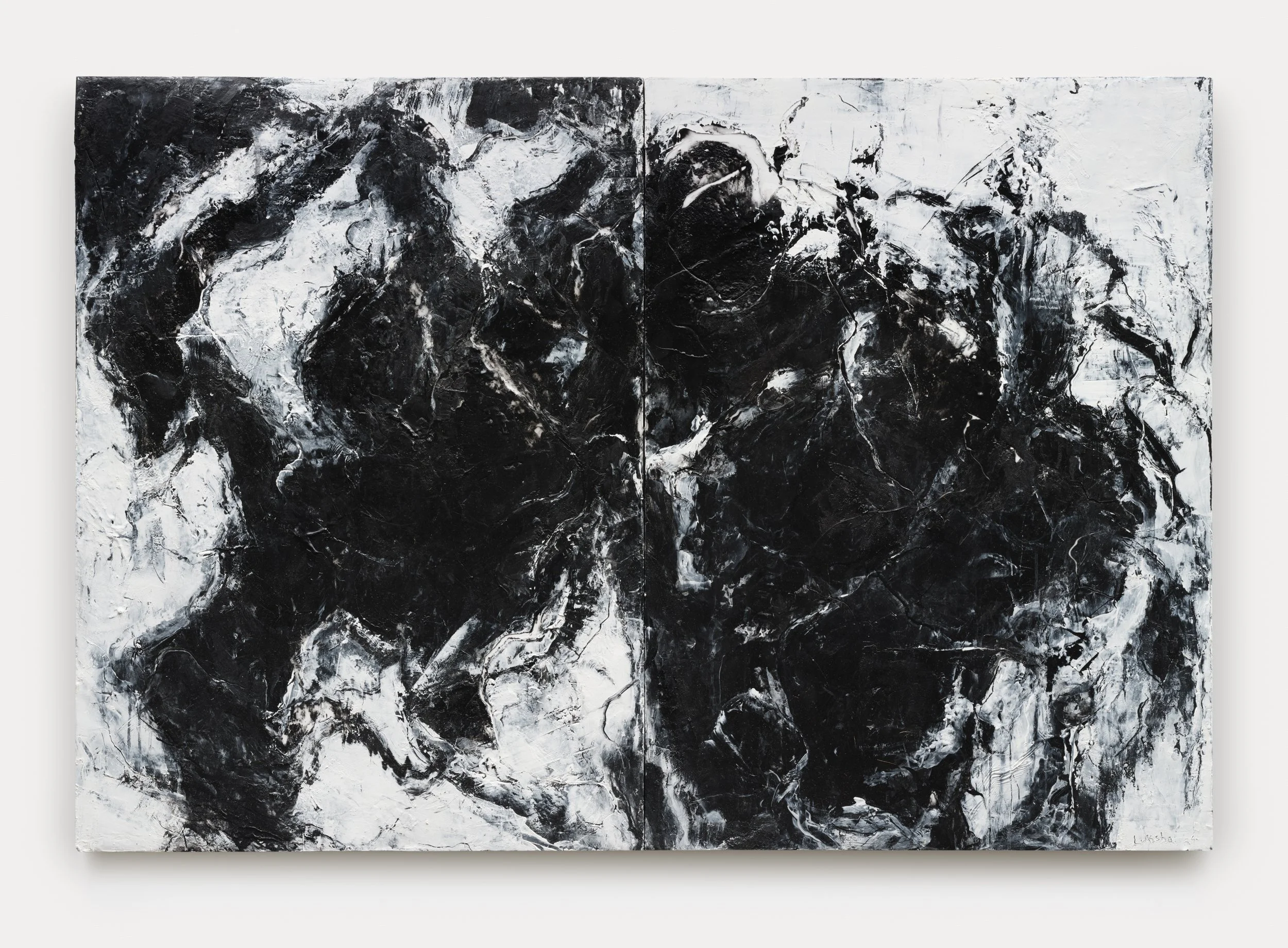 "Shiva Dance"  2024 Oil, Wax, & Mediums/ Canvas Panels  44" X 30" Photo by: Rachel Topham Photography