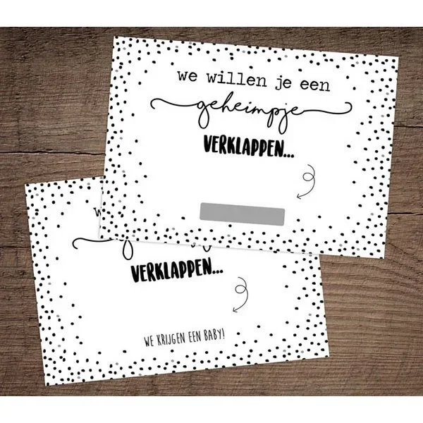 Kraskaarten "We krijgen een baby'