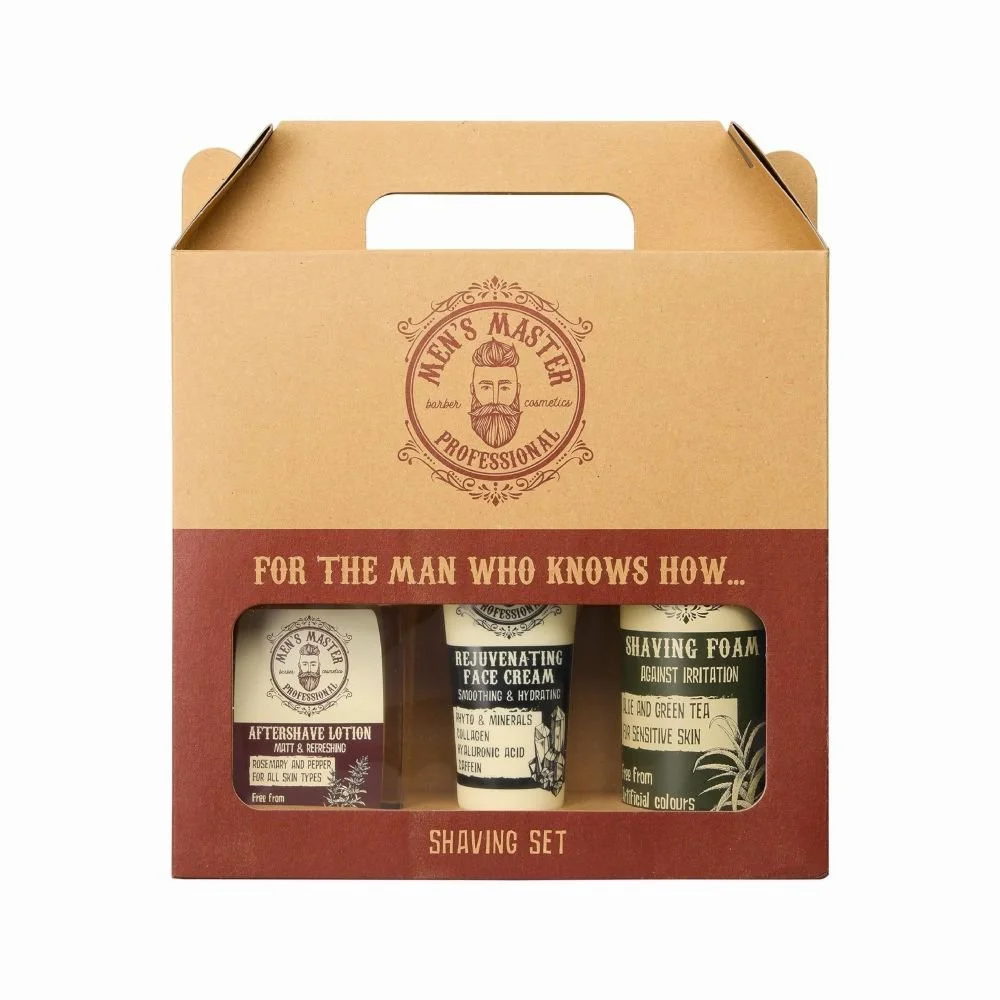 Giftset Shaving met Scheerschuim, Aftershave Balsem, Gezichtscrème - 395ml 02.jpg