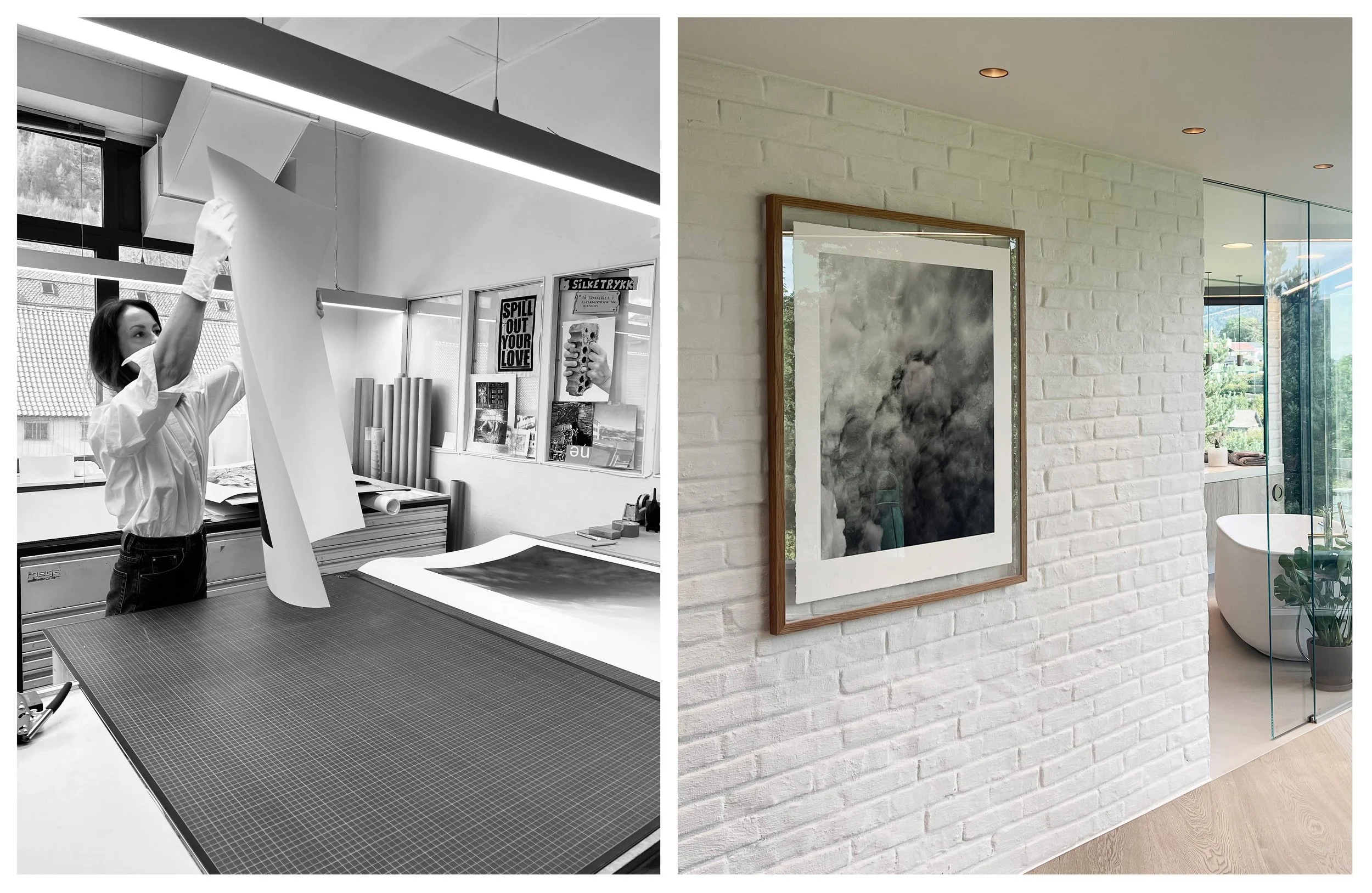 PERIFER P-2 at Villa Schjøtt (1969) by architect Geir Grung. Photographs on 350g Hahnemühle Museum Etching Cotton Paper floating in oak frames with a glass backdrop.