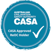 CASA Approved ReOC Holder badge for Drone Jet Services commercial drone operations in Australia.