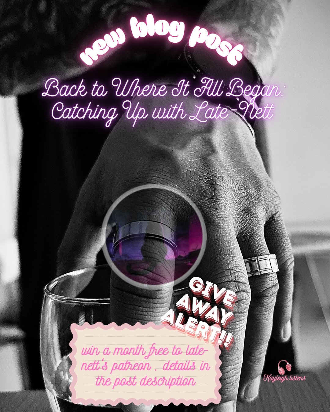 🖤 WIN 1 MONTH OF LATE-NETT&rsquo;S PATREON 🖤
It&rsquo;s giveaway time! 🎧🖤
To celebrate my latest Kayleigh Listens blog post featuring Late-Nett, I&rsquo;m giving one lucky reader the chance to win 1 month of Late-Nett&rsquo;s Patreon! 🎁
But befo
