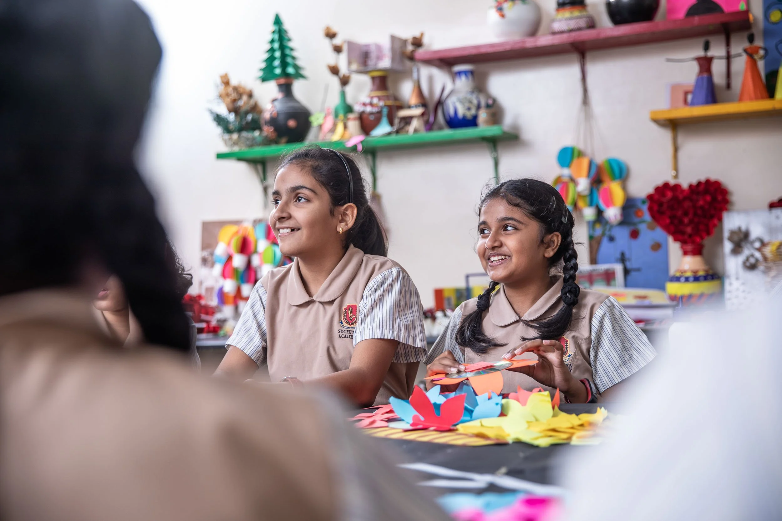 Fostering creativity and motor skills through hands-on play in a modern kindergarten classroom