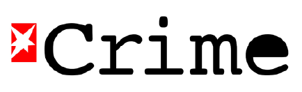 Logo mit einem roten Kreuz und dem Wort 'Crime' in schwarzer Schrift.