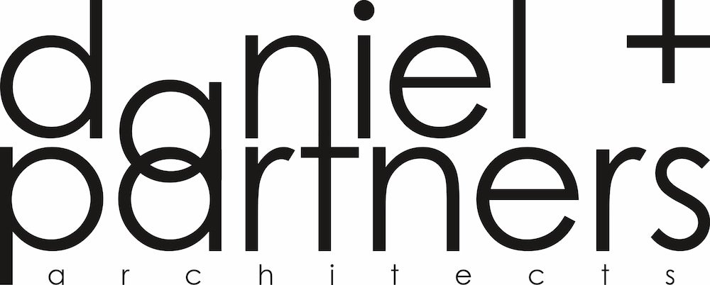 Graphic logo of Daniel & Partners Architects, with large black text 'daniel + partners' and smaller text 'architects' underneath.