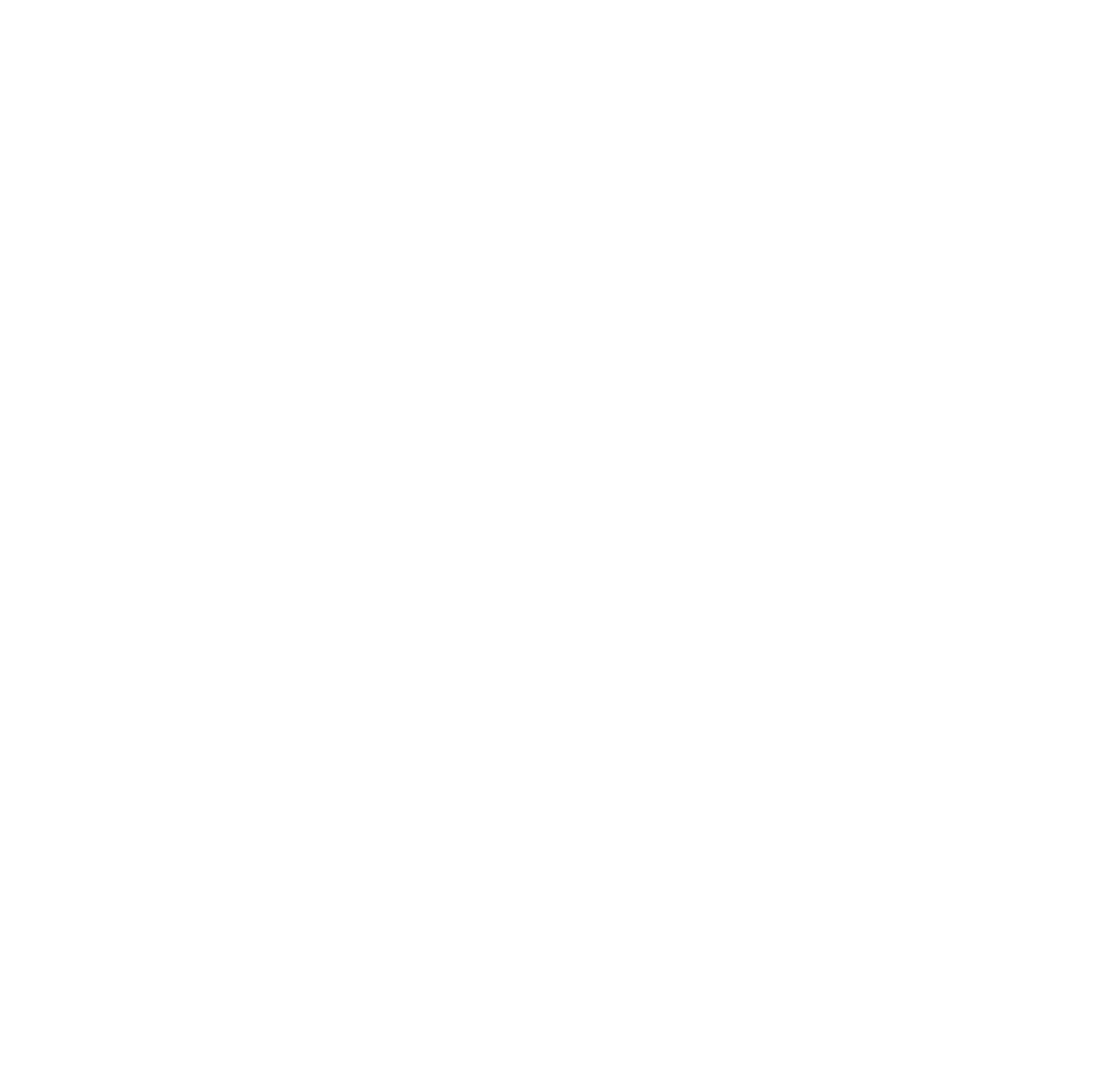 A black and white ornate, symmetrical design with stylized, gothic-inspired lettering.