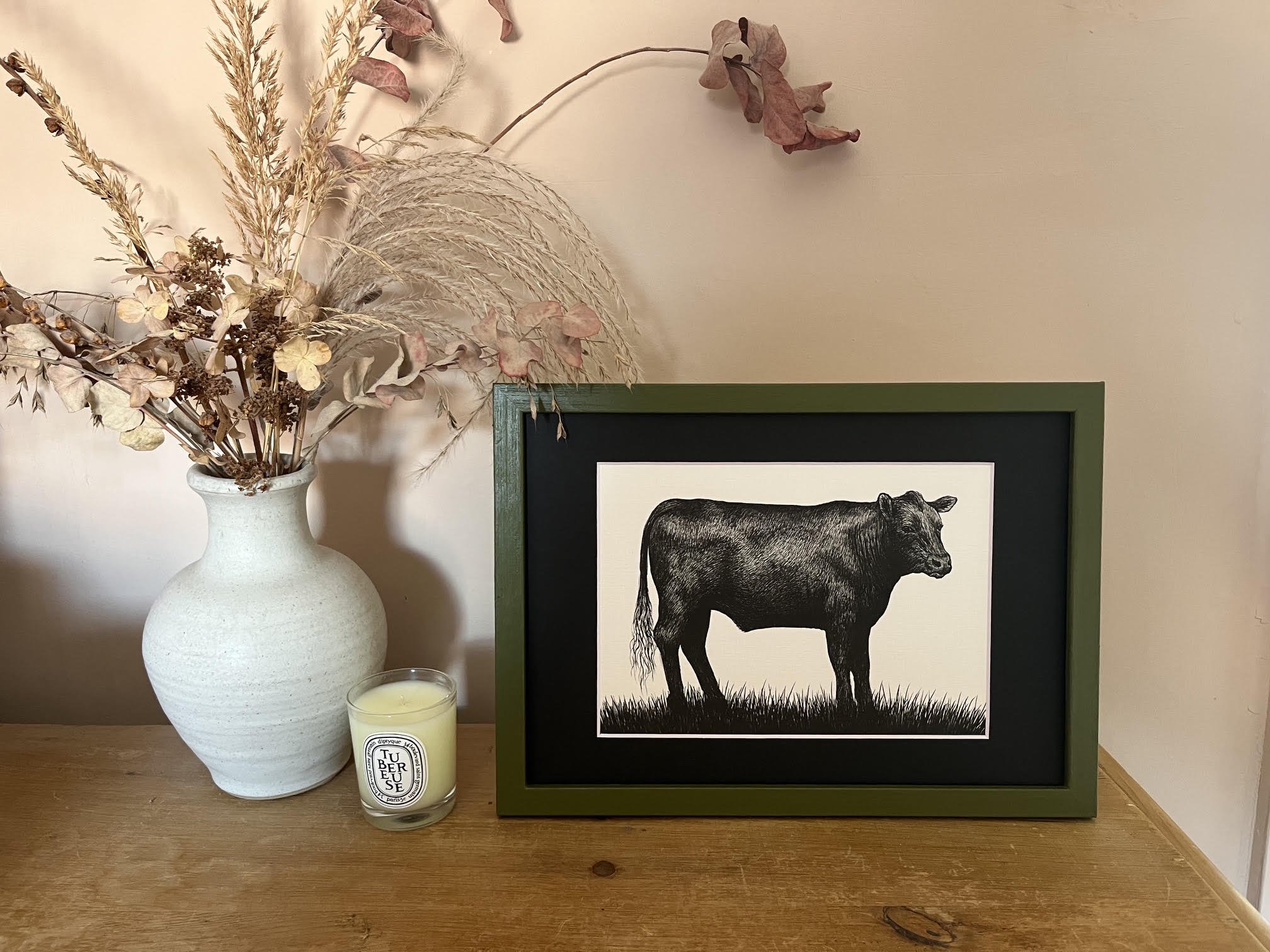 Cow mounted print