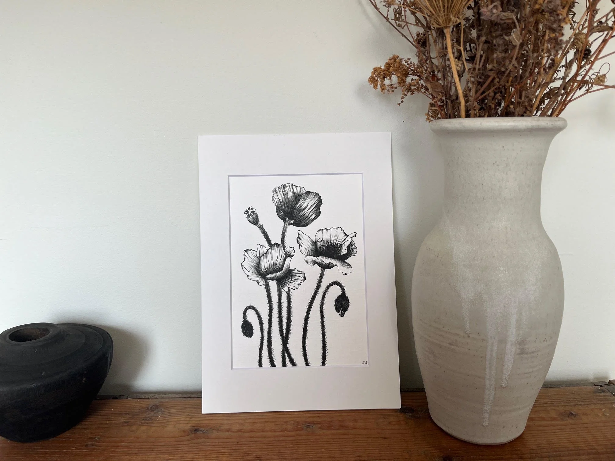 Poppies mounted print
