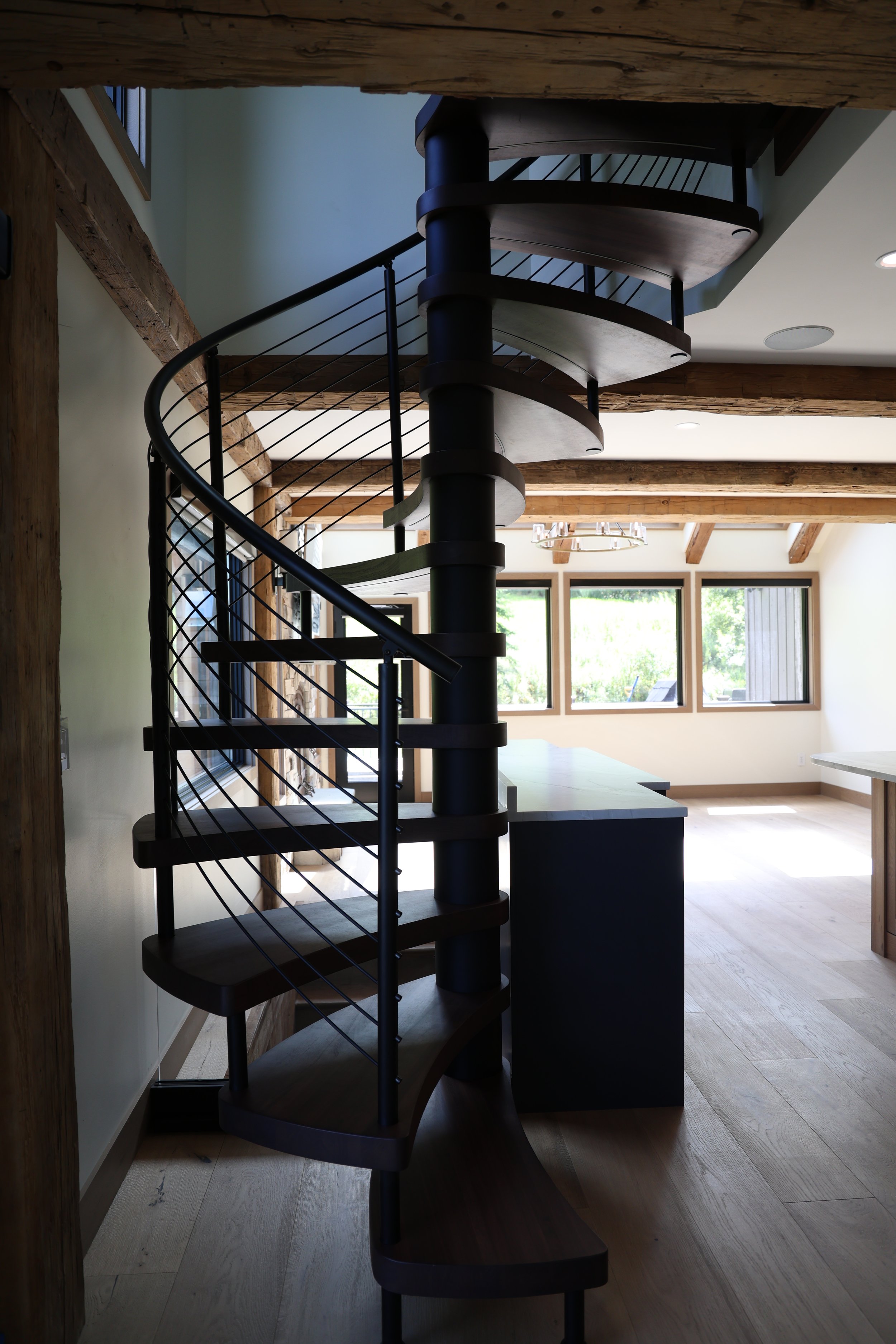 A Viewrail brand custom staircase installation in Ellicottville, NY