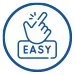 Thumbs up icon with the word 'EASY' inside a circle.