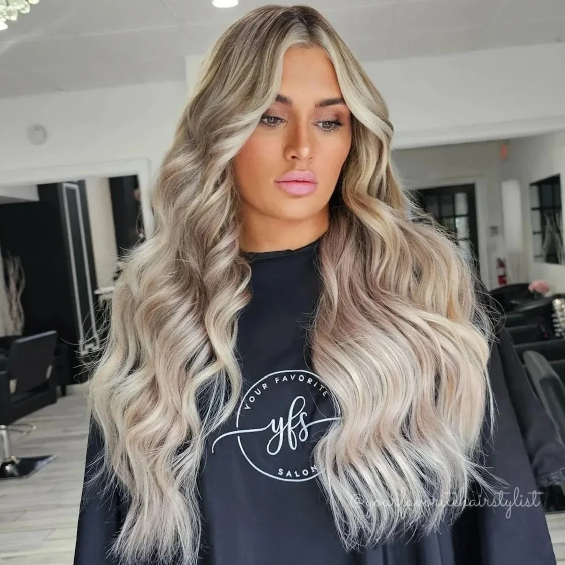 Tiffany Strattons personal Hairstylist in Orlando Orlando Florida Hair extensions,  highlights at a salon in orlando and two rows of wefts