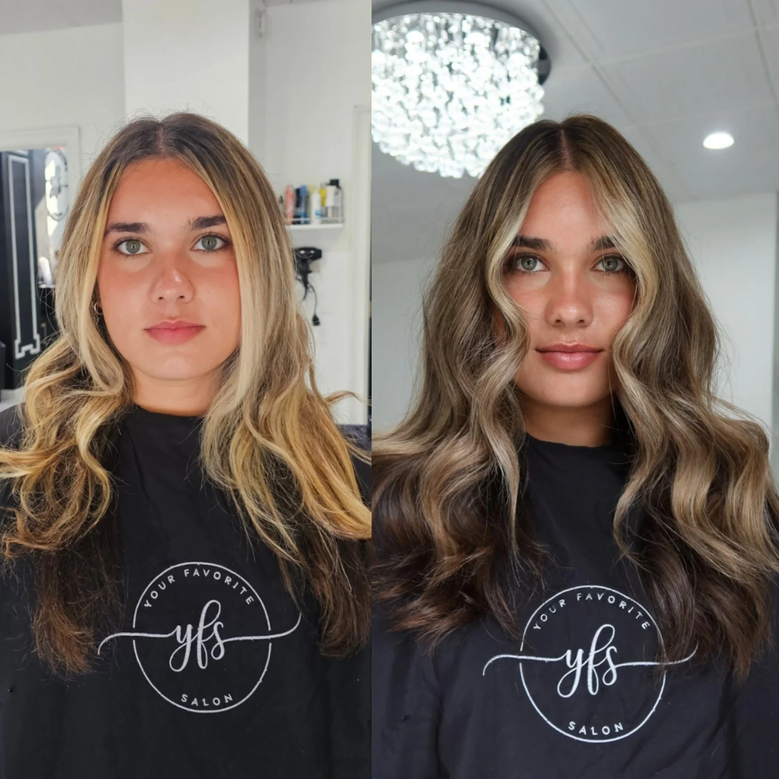 Before & after transformation at salon amoura downtown orlando