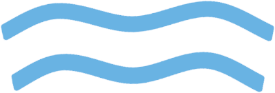 Three wavy blue lines on a white background.