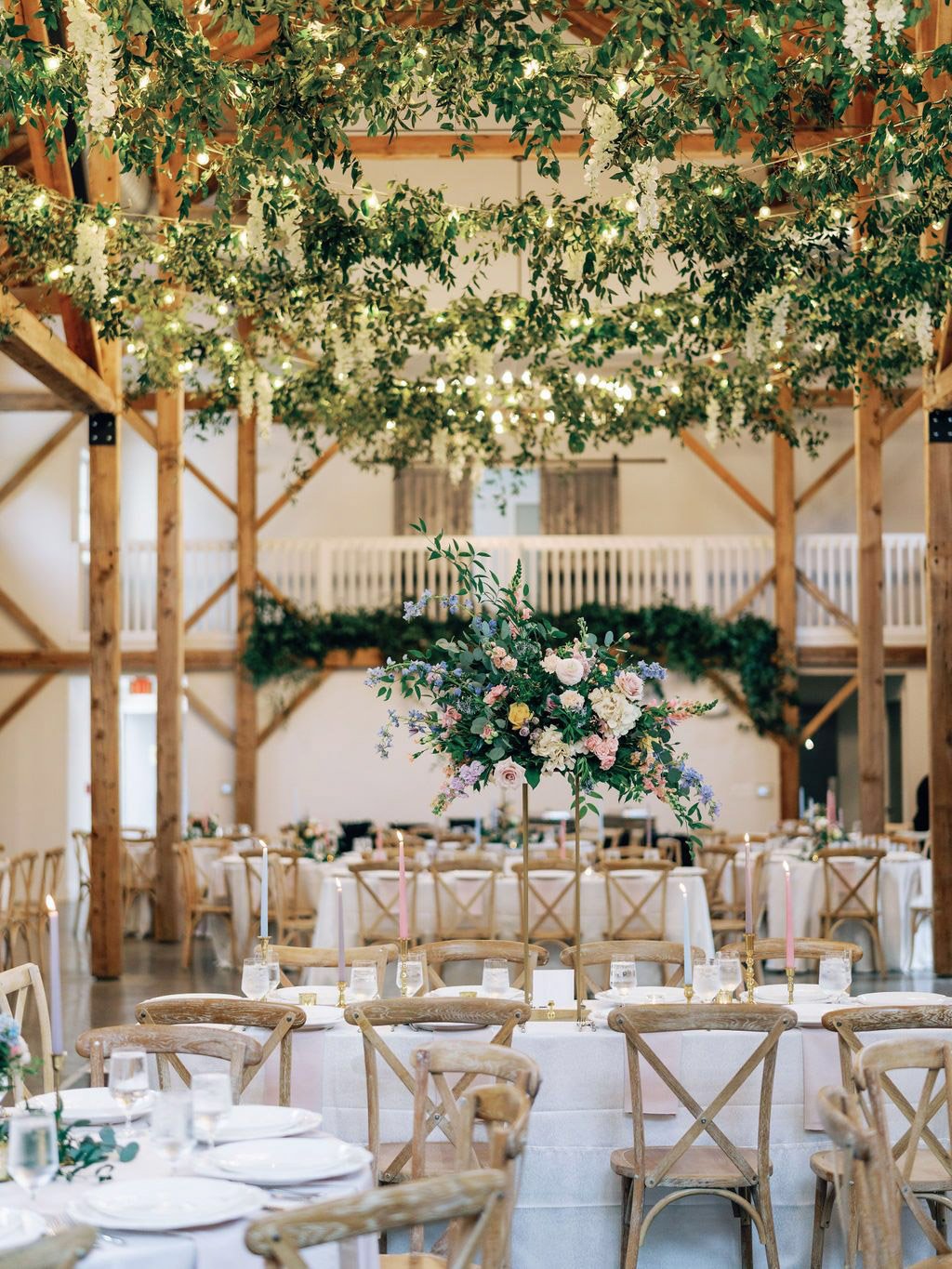 Indoor Barn Wedding Reception Design