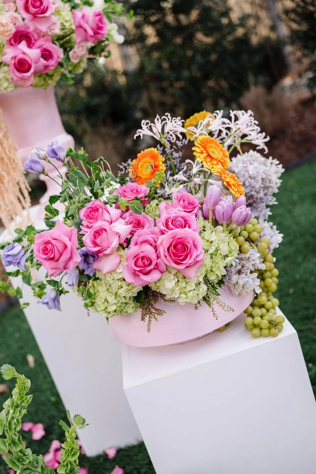 Seasonal flowers at Carolina Grove wedding venue in Hillsborough