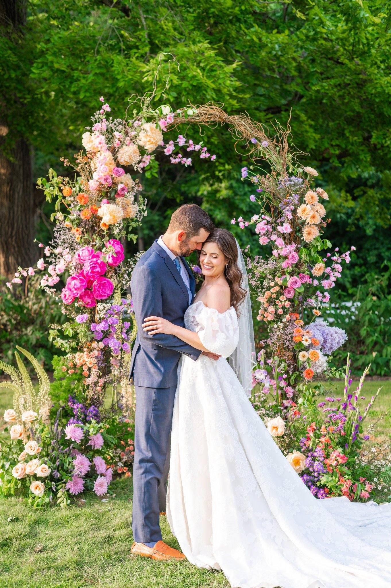 Romantic Garden Wedding Portrait