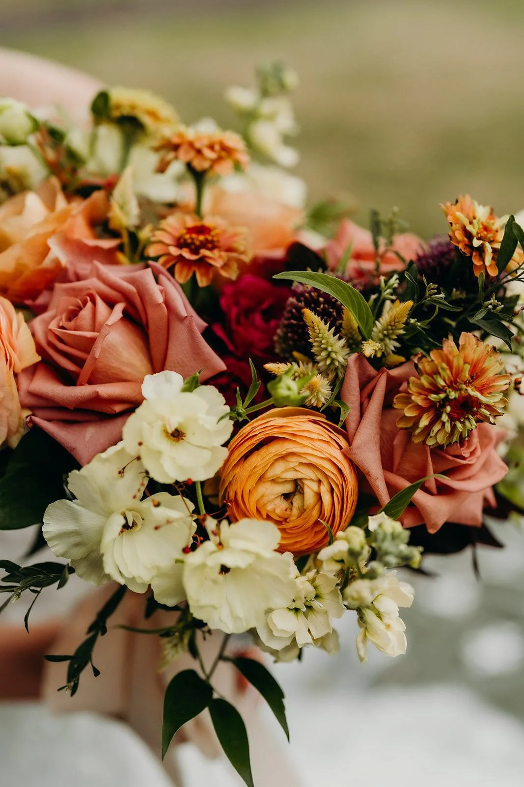 Fall Bridal Bouquet in Terracotta and Rust
