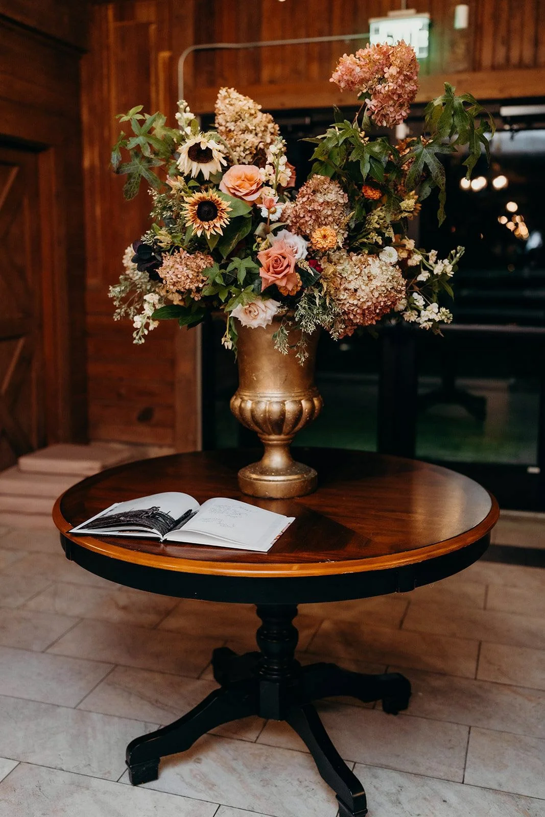 Fall Urn Arrangement at The Wakefield Barn
