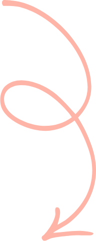 A pink arrow pointing downward and to the right with a looping tail on a black background.