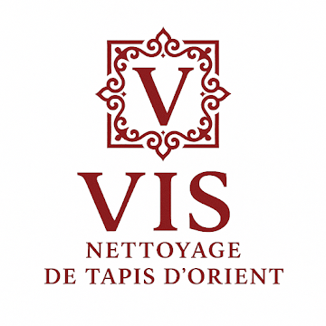 Logo de VIS Nettoyage de tapis d'Orient avec une lettre V encadrée d'un motif ornemental.