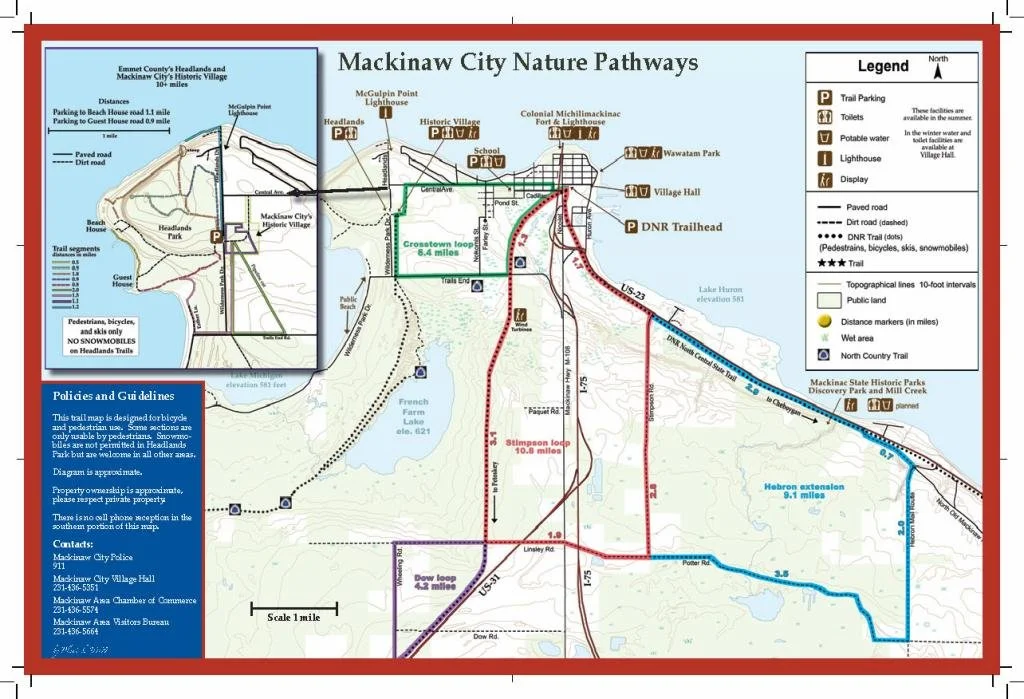 Mackinaw City Culture & Nature Pathways Map