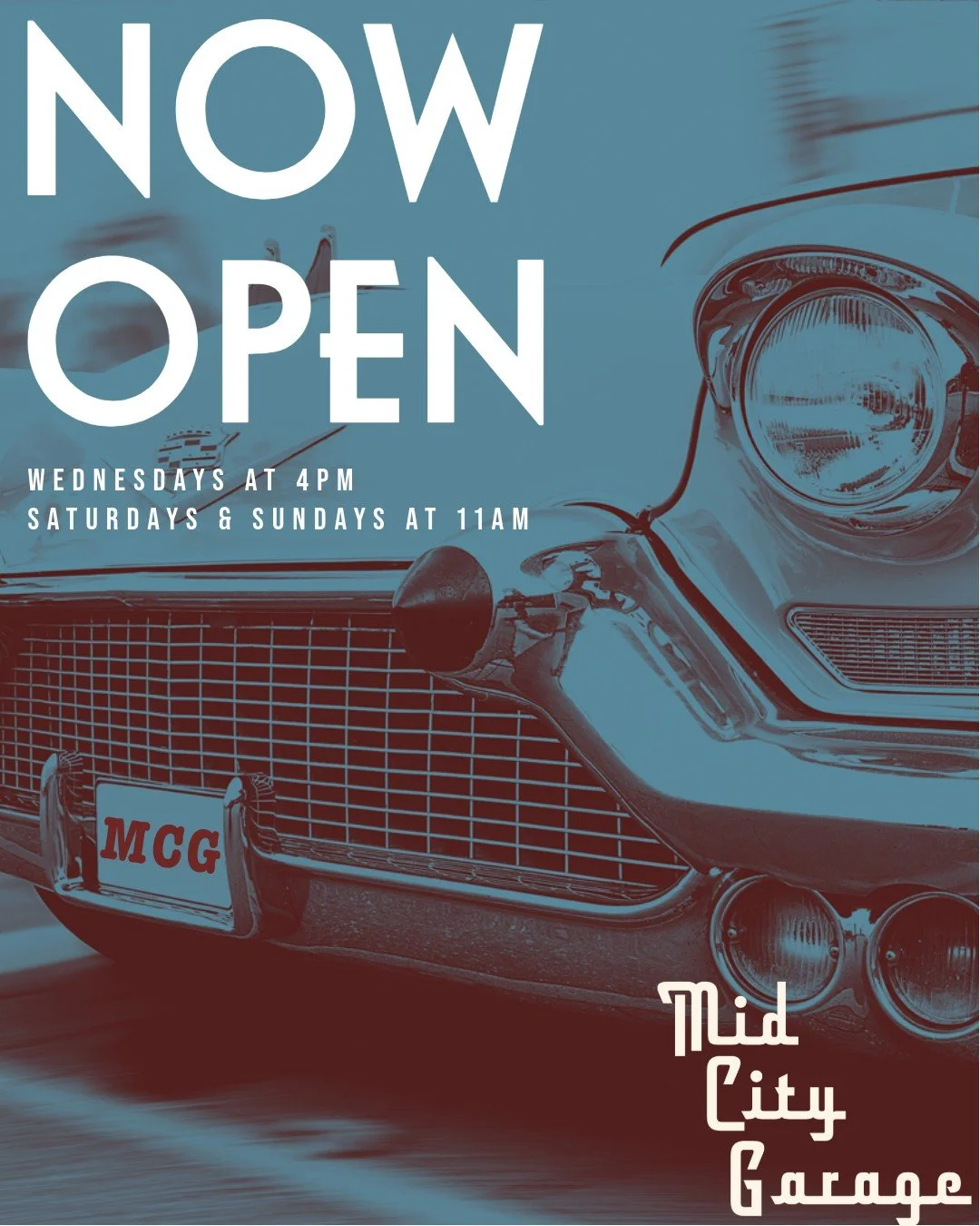 Warning: this is not an April Fools joke&hellip; seriously 🏁
We repeat&hellip; this is NOT a drill

Mid City Garage is officially adding more hours to the lineup:
🏁 Wednesdays at 4PM
🏁 Brunch Saturdays + Sundays starting at 11AM

Yes, really.
No p