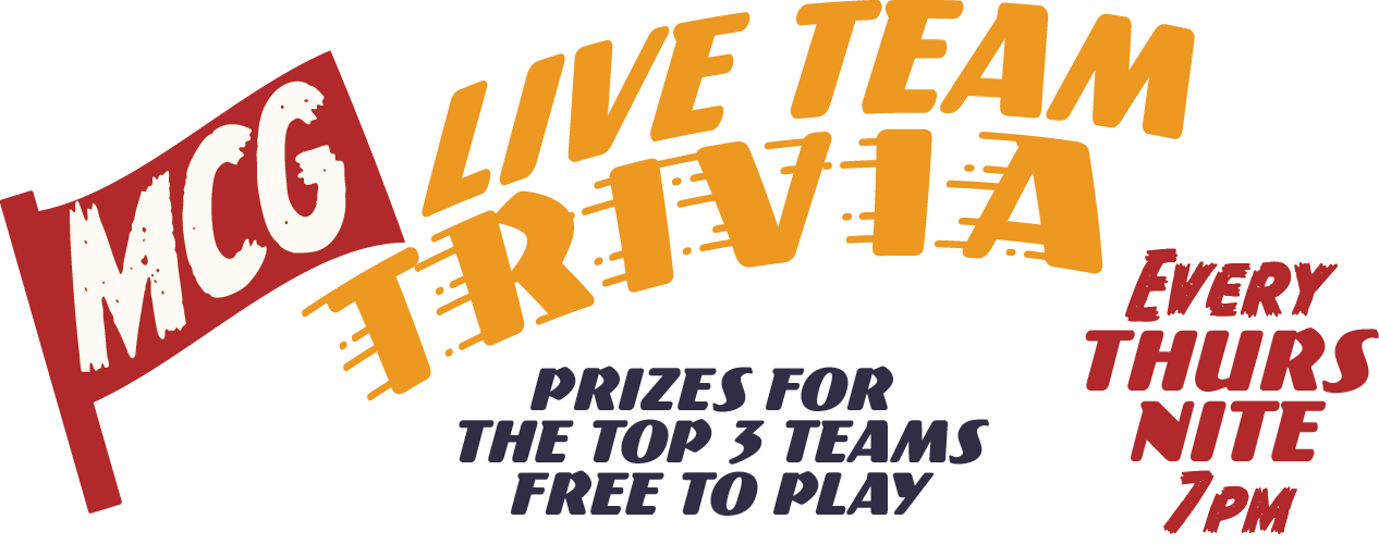 Live Team Trivia Every Thursday Night at 7pm with prizes for the top 3 teams free to play