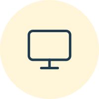 Een eenvoudige lijntekening van een computerscherm of monitor