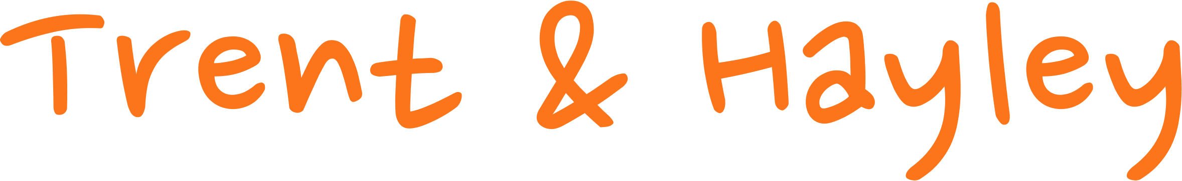 Handwritten logo of Trent & Hayden in orange color.