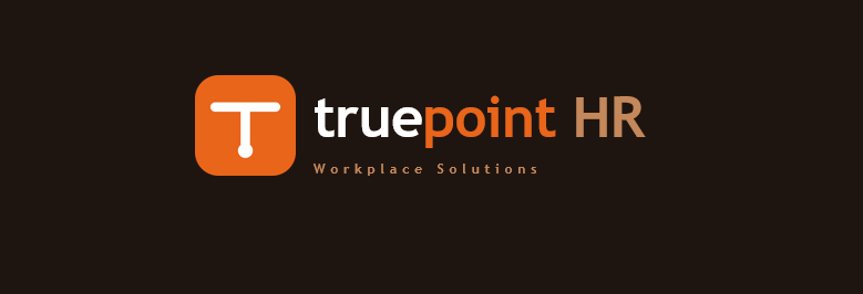 Truepoint HR logo with an orange icon featuring a white 'T' and the text 'truepoint HR' and 'Workplace Solutions' on a black background.