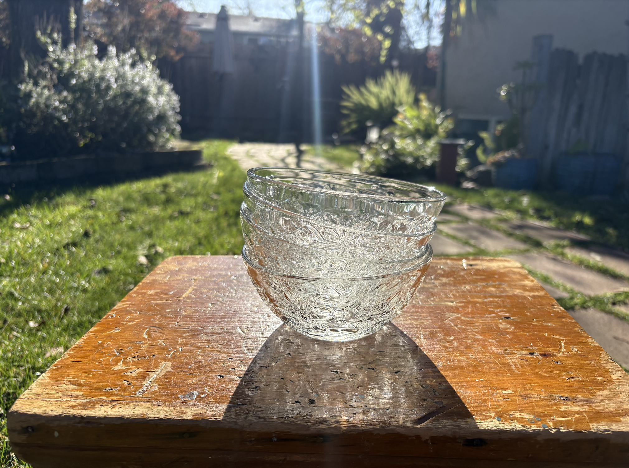 Thrifting: Glass Floral Textured Bowls set of 4