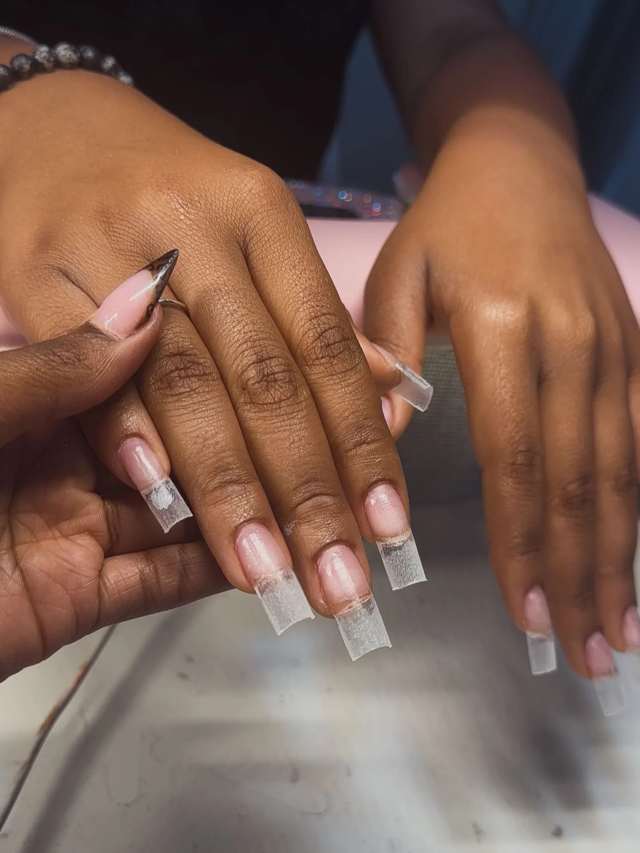 Gel-X done right ✨ Bare &rarr; built &rarr; beat 🌸 Swipe to see the full bloom. Booking now &mdash; link in bio 💌 

📍 Nails | Permanent Jewelry | Charm Bar
💌 DM or link in bio to book

#gelx #gelxnails #gelxset #nailsofinstagram #dmvnails