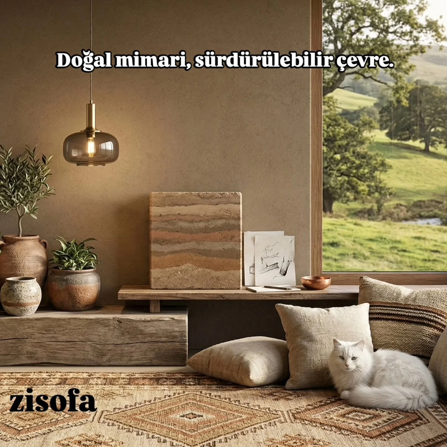 Zisofa&rsquo;nın d&uuml;nyasına hoş geldiniz. 🌿
Zisofa sağlıklı ve s&uuml;rd&uuml;r&uuml;lebilir yapılar ve &ccedil;evre inşa eder. Sıkıştırma toprak, ahşap, taş, Alker ve kerpi&ccedil; gibi doğal malzemelerle nefes alan şık tasarımlı binalar meydan